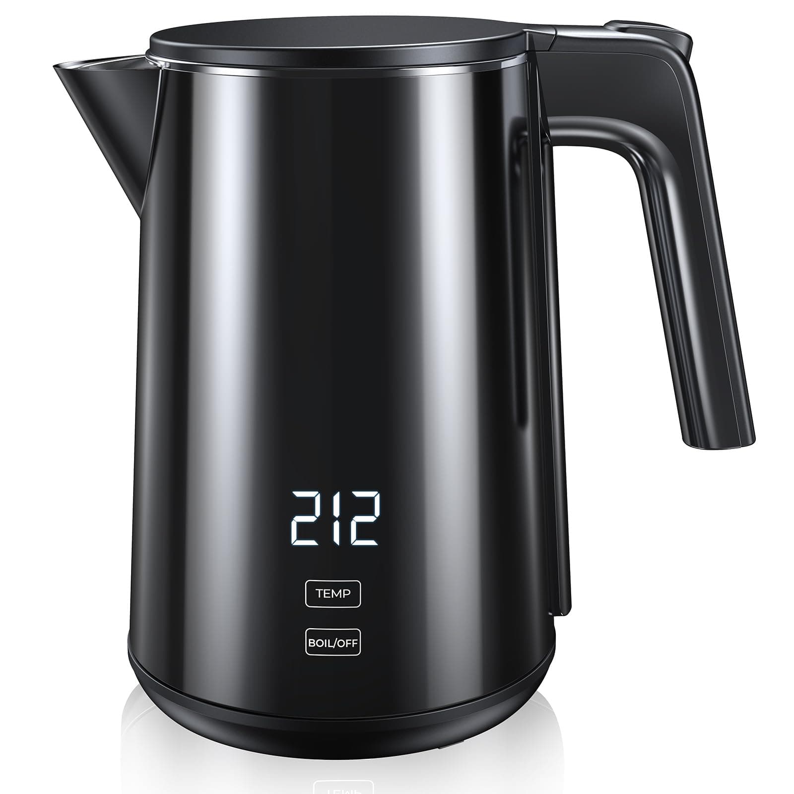Electric Kettle Temperature Control with Real Time Temperature Display Cool-Touch Double Wall Stainless Steel ElectricTea Kettle 3-5 Mins Fast Boiling Hot Water Kettle 4 Hours Keep Warm
