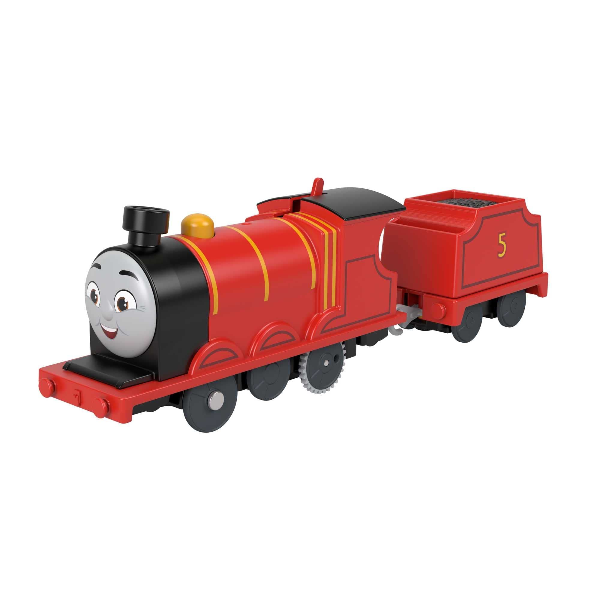 Thomas & Friends Motorized Toy Train James Battery-Powered Engine with Tender for Pretend Play Preschool Kids Ages 3+ Years
