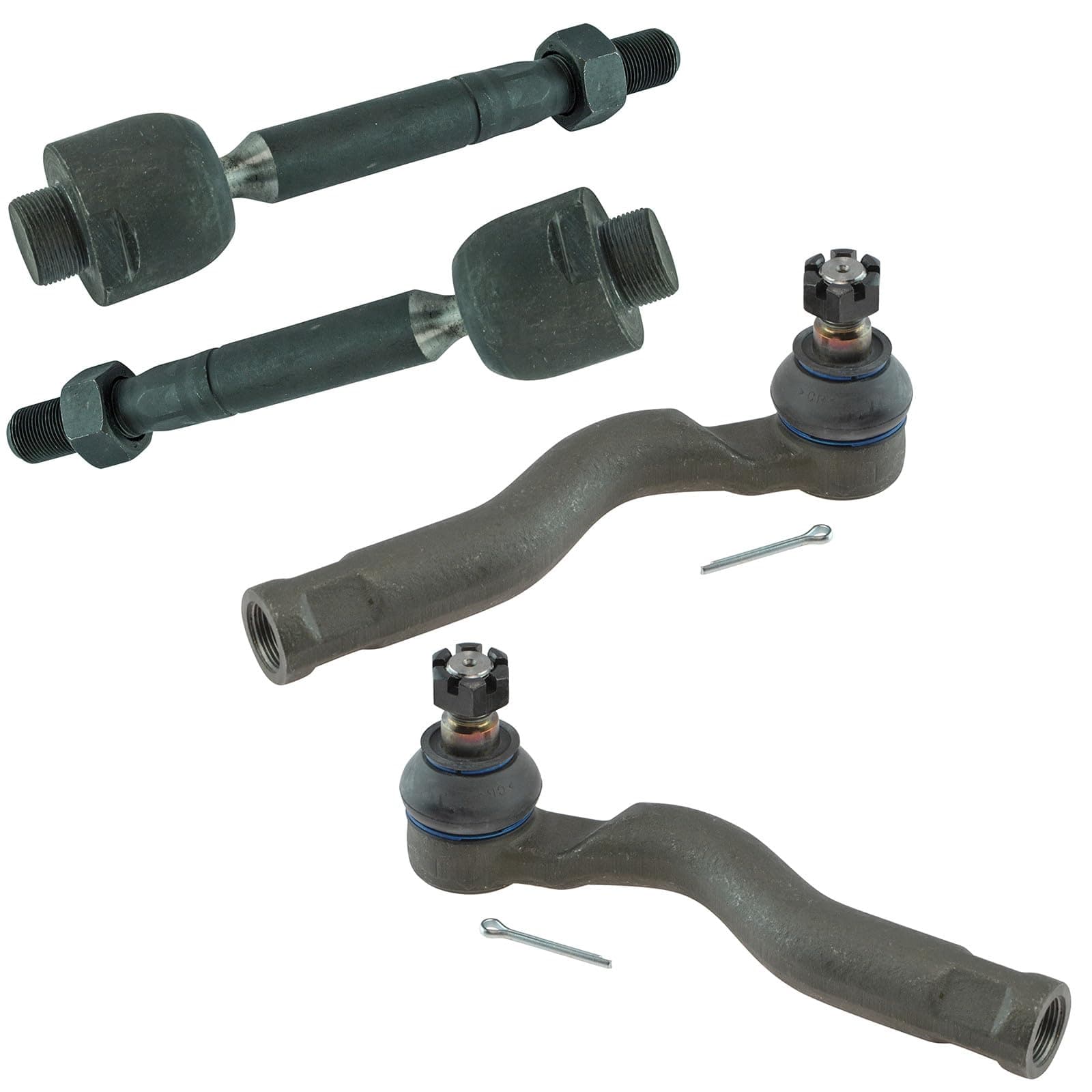 TRQ Inner and Outer Driver and Passenger Side Tie Rod Set 4 Piece Compatible with 2007-21 Toyota Tundra 2008-22 Sequoia