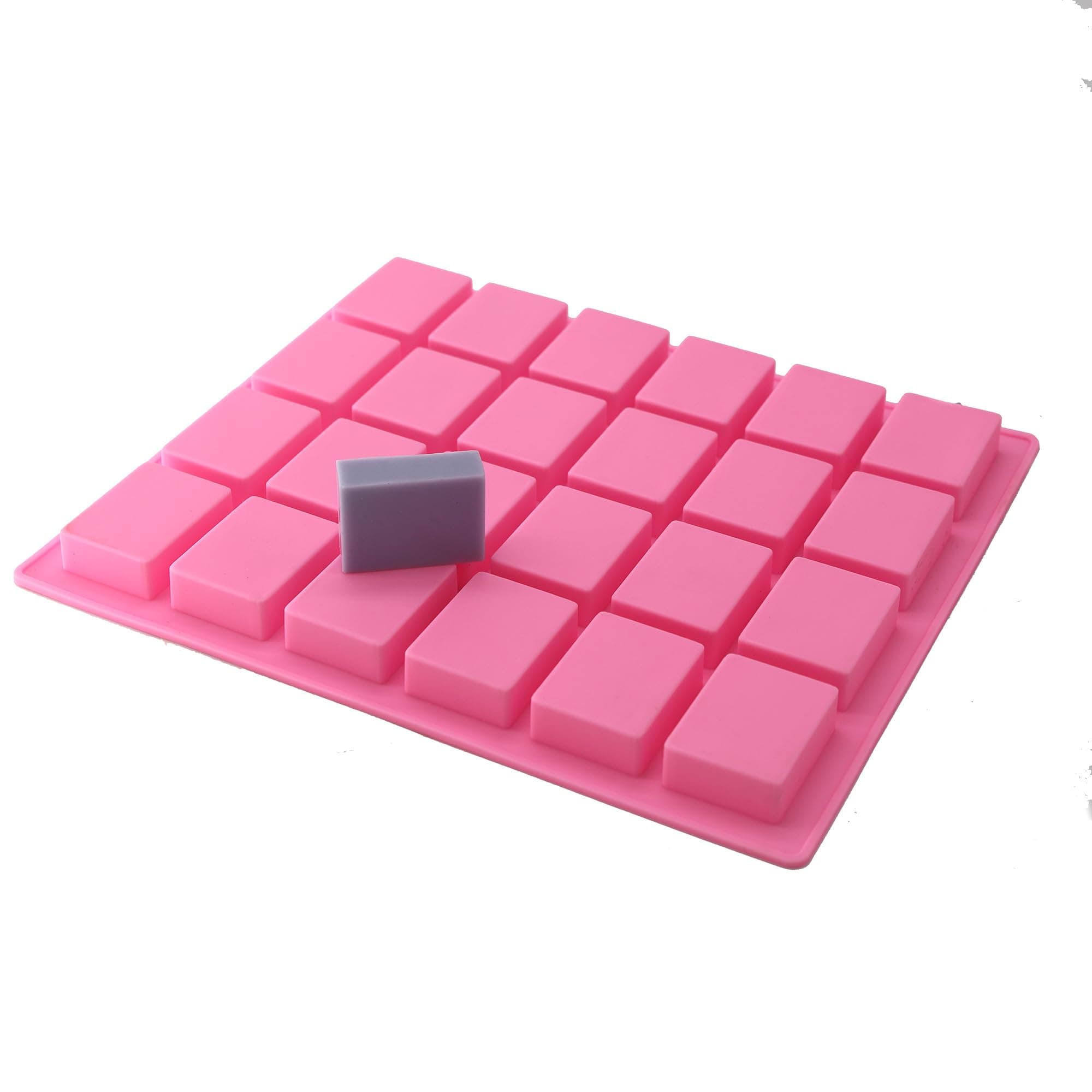 X-Haibei Rectangle Mini Small Guest Baby Bath Shower Plain Sample Soap Bar Chocolate Silicone Mold 0.5oz per Cell