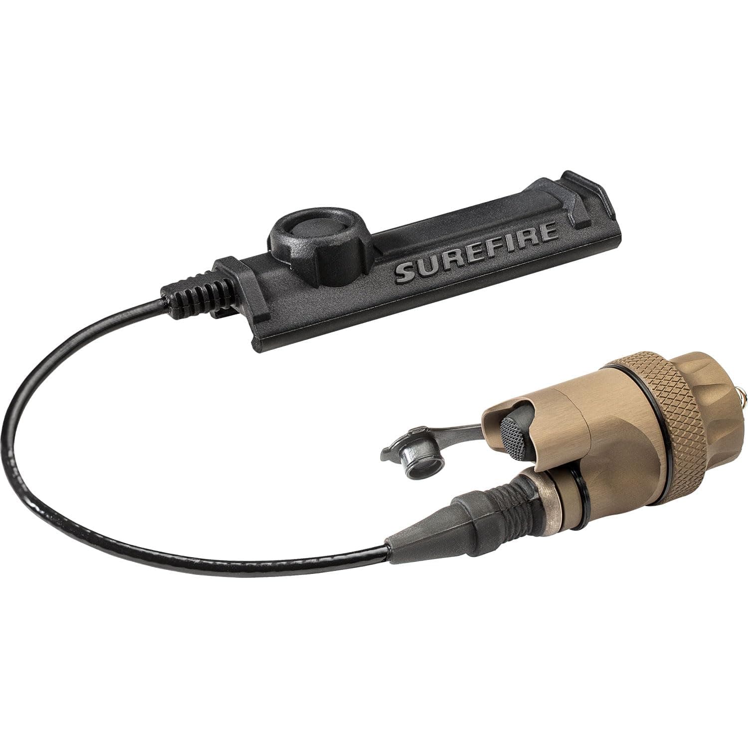 Mil-Spec Rear Dual Switch Assembly for Scoutlight WeaponLights with Click Switch and Switch-Socket, Includes SR07 Remote Activation Switch, Tan