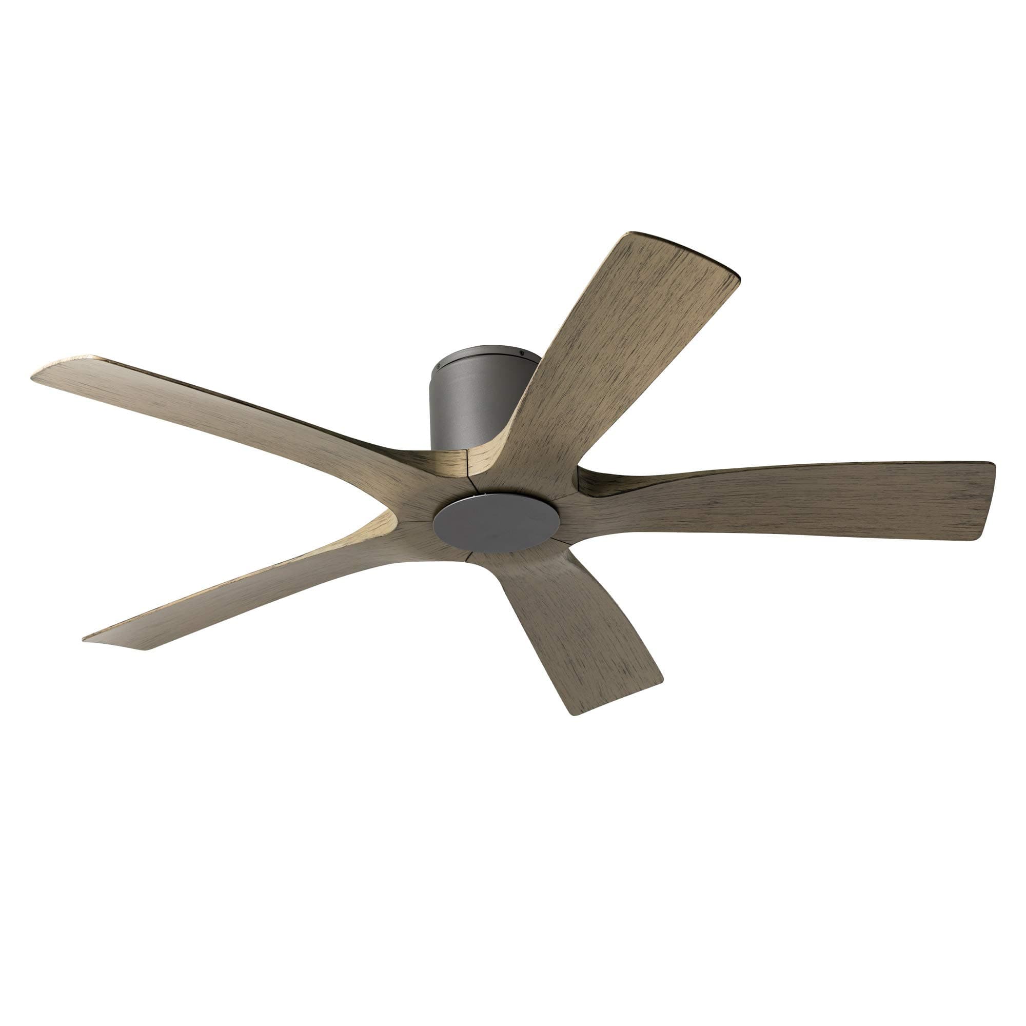 Aviator 54 in. 5 Blade Graphite Weathered Gray Smart Flush Mount Ceiling Fan with Remote Works with iOS/Android app, Alexa, Google Assistant, SmartThings, Control4, Ecobee & More