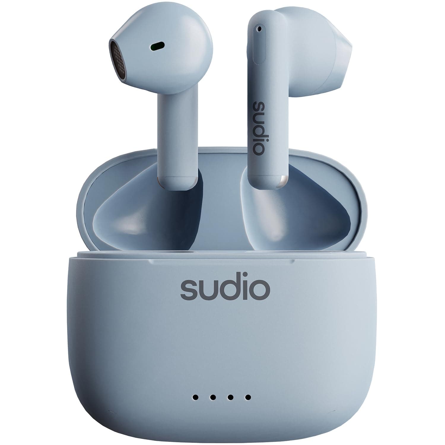 Sudio A1 Blue Bluetooth Earphones, Touch Control with Compact Wireless Charging Cradle, IPX4 Protected, Noise-Permeable Headphones with Built-in Microphone, Premium Crystal Sound