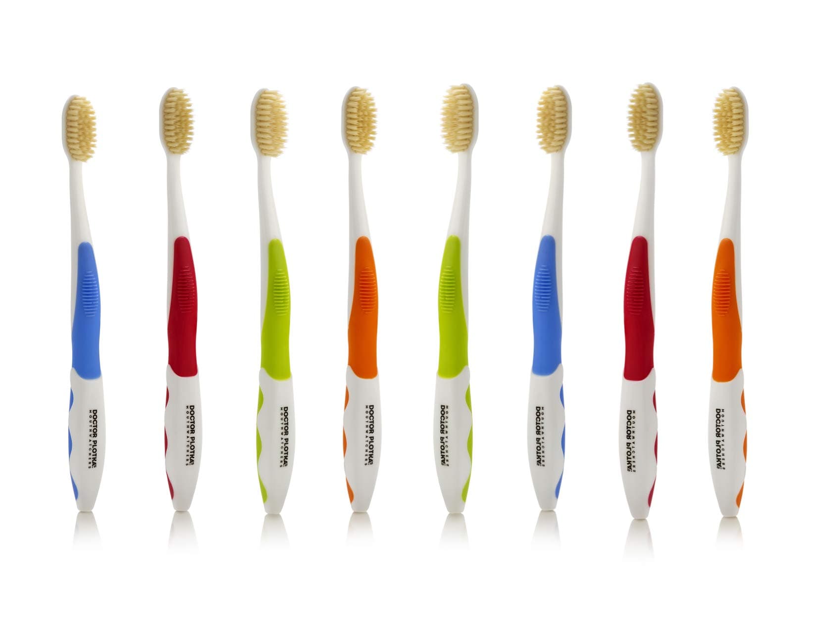 MOUTHWATCHERS Dr Plotkas Extra Soft Flossing Toothbrush, Manual Soft Toothbrush for Adults, Ultra Clean, Silver, 8 Pack