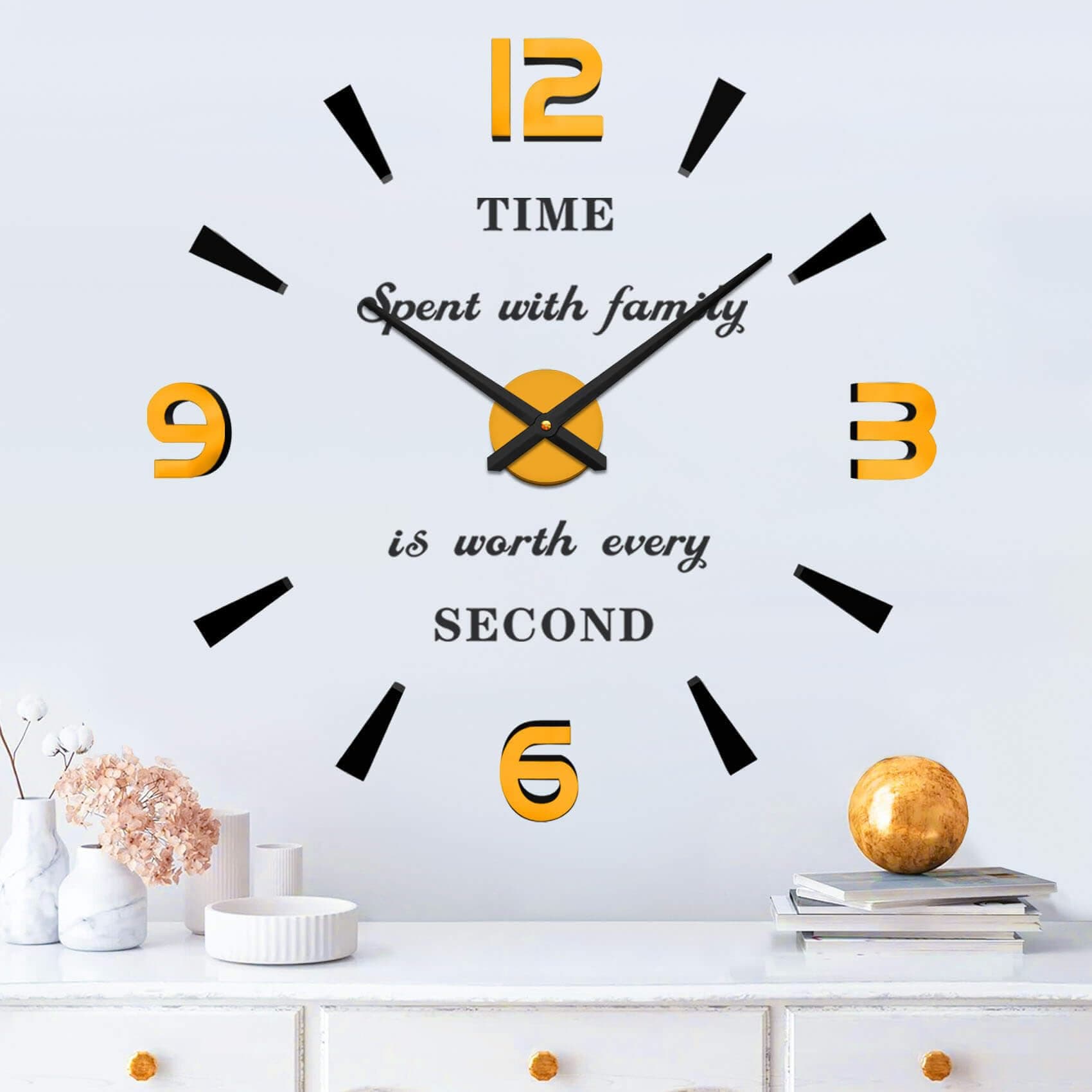 Modern Mute DIY Frameless Large Wall Clock 3D Mirror Sticker Metal Big Watches Home Office Decorations