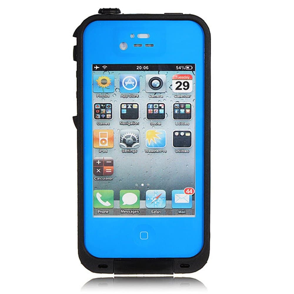 iPhone 4 Waterproof Case, iPhone 4S Waterproof Case, Zoumba Waterproof Shockproof Full Body Skin Case Cover Pouch for iPhone 4 4S 4G, Multi Purpose Protective Skin for water, shock, snow, dirt - Dark Blue