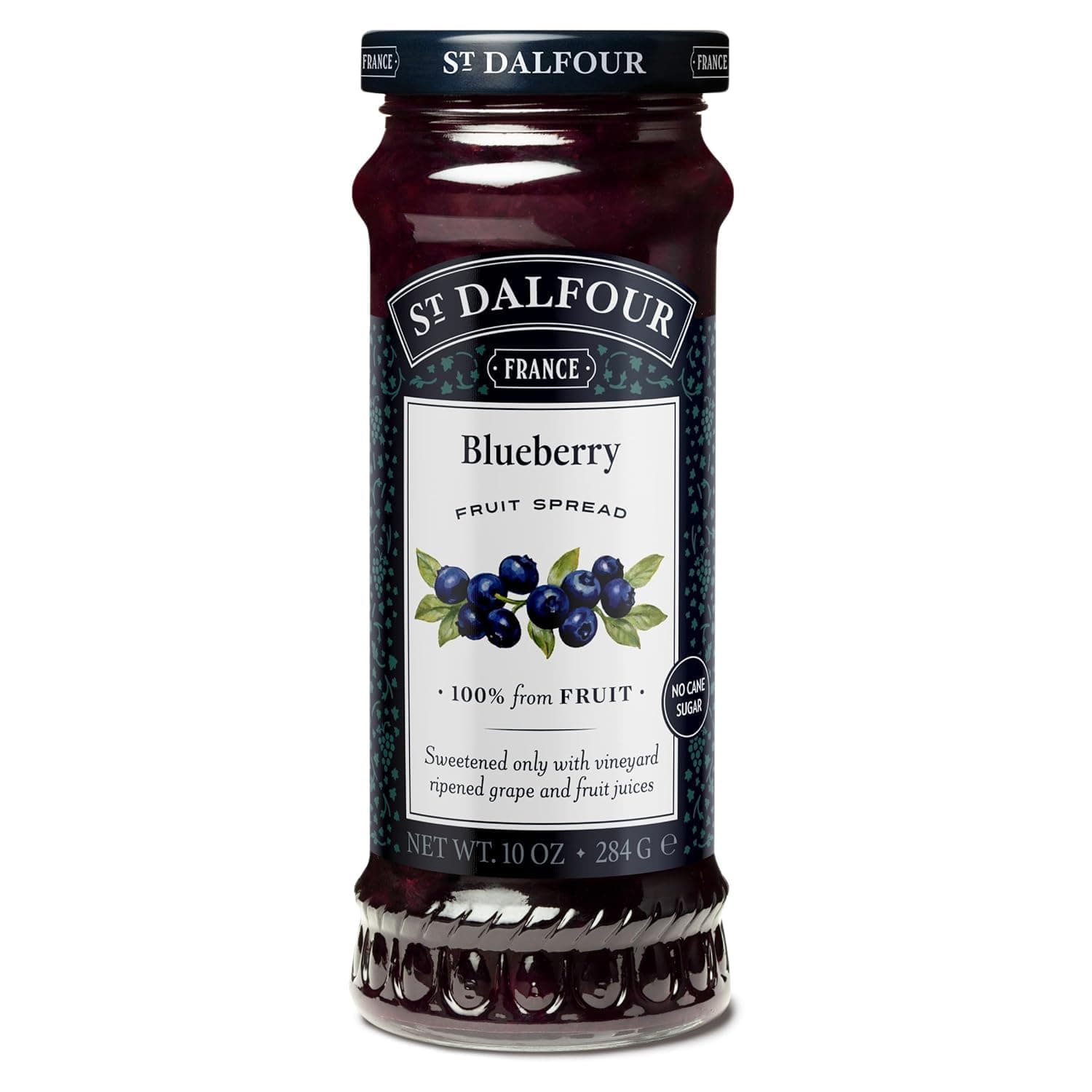 Blueberry Fruit Spread - 10oz - 100% from Fruit, No Artificial Ingredients, Non-GMO, No Cane Sugars, All Natural, Made in France