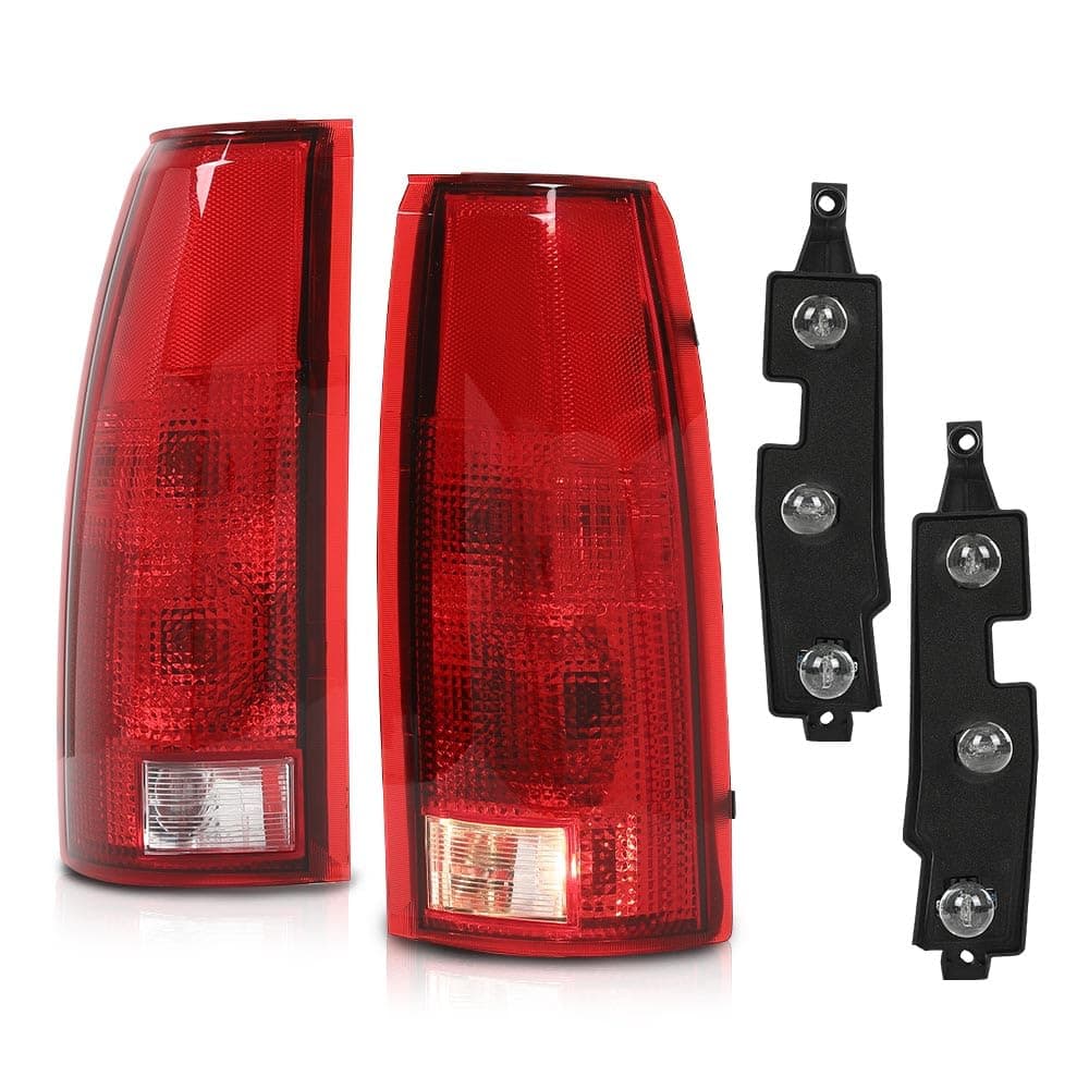 Tail Lights Assembly w/Bulb,Comaptible with Chevy GMC C/K 1500 2500 3500,Fit Chevy Silverado 1988-1999,Fit Chevy Blazer 1992-1994, Red Left&Right Luces Traseras, Faros Traseros Rear Lamps