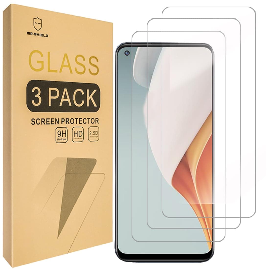 Mr.Shield [3-Pack] Designed For OnePlus (Nord N100) [Tempered Glass] Screen Protector [Japan Glass With 9H Hardness] with Lifetime Replacement