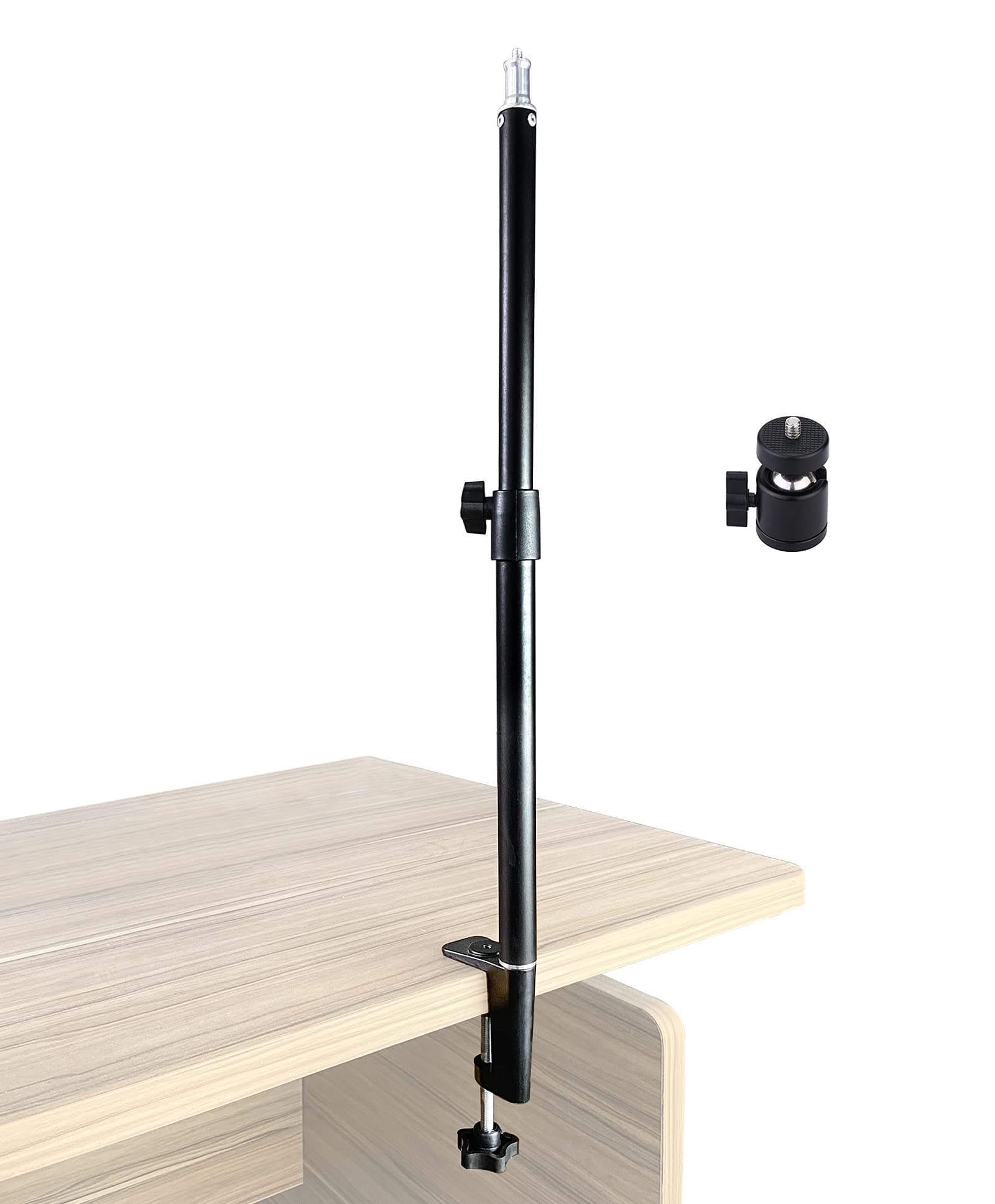 Inkeltech Desktop Stand - 12.0-19.5 inch Adjustable Camera Desk Mount with 360° Rotatable Ball Head & 1/4" Screw Tip - Upgraded Version