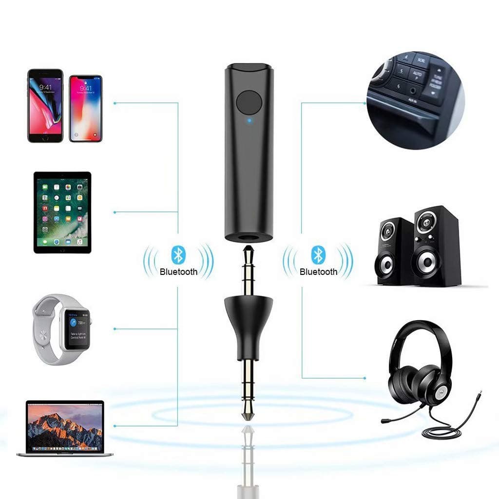 Mini Wireless Car Bluetooth 5.0 Stereo Audio Adapter Handsfree Music Receiver