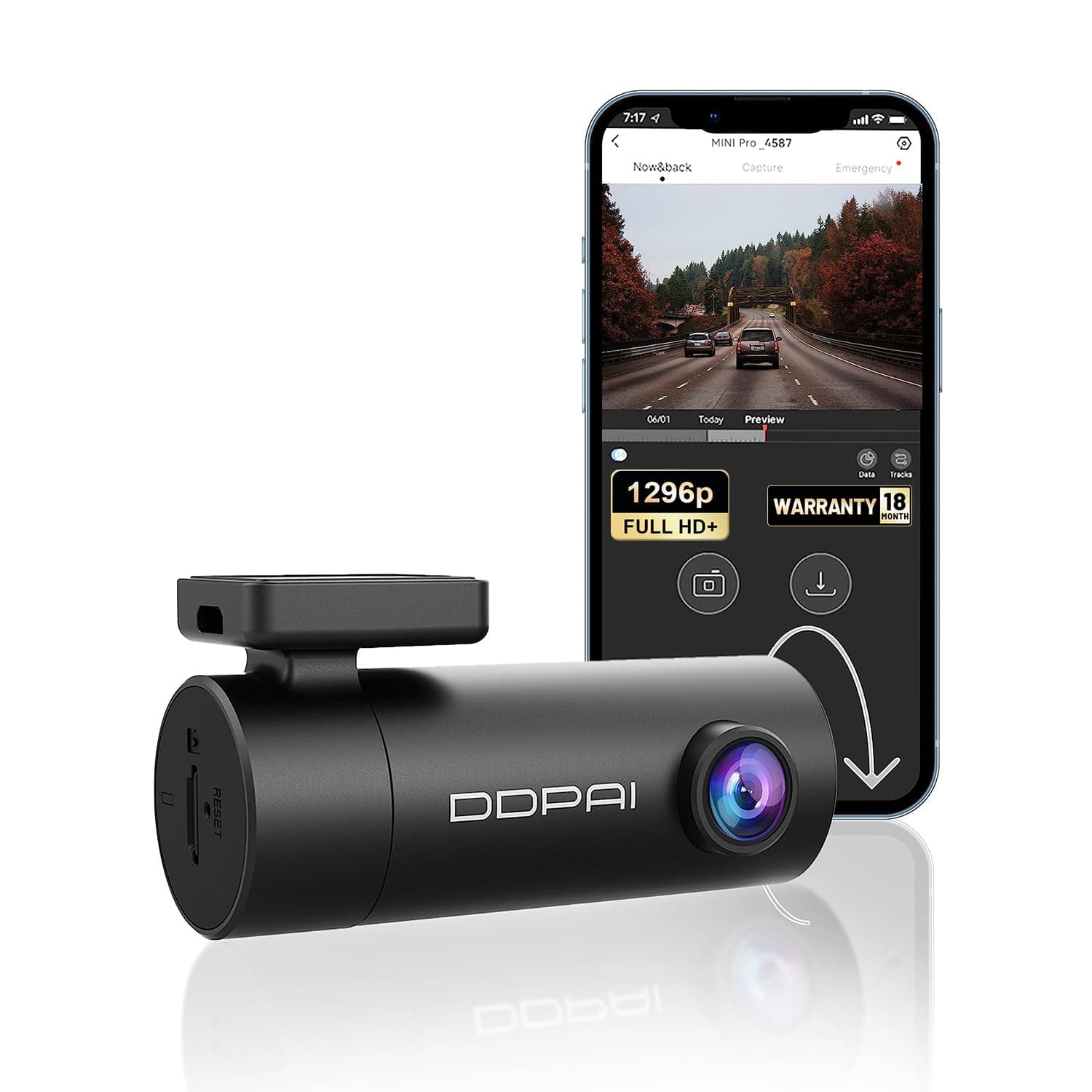 DDPAI Dash Cam for Car, 2K Resolution, with 3MP Camera | Emergency Accident Lock | Wi-Fi & App Control | Night Vision | 140° Wide Angle | Car Dashcam with G-Sensor | Built-in Super Capacitor