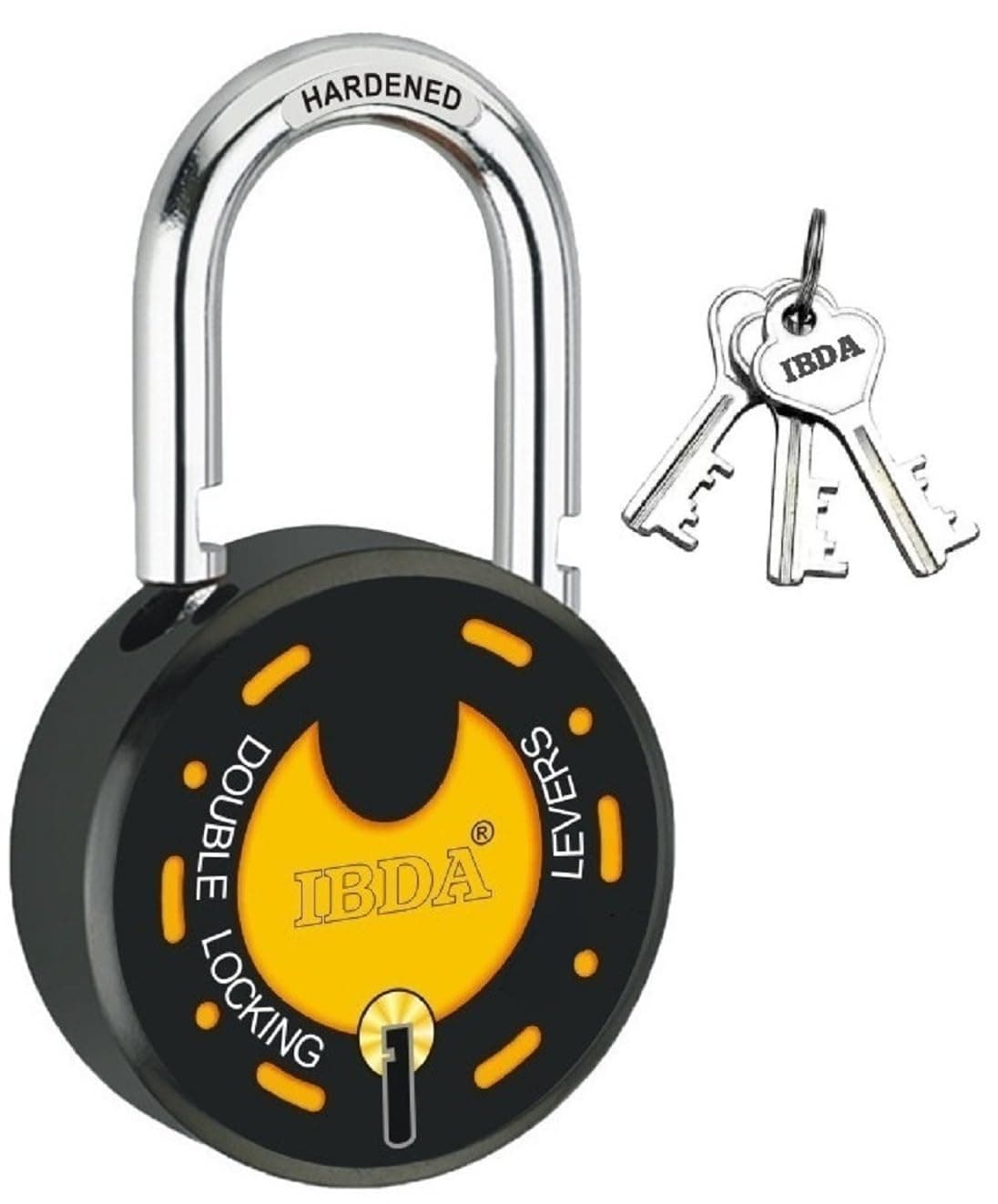 Steel Lock And Key 65Mm|Double Locking|7 Levers' Technology|Rivetless Padlock|Lock For Home,Shutter,Gate,Door,Kadi,Channel,Chain,Shop,School,Warehouse,Flat,Outdoor-Indoor Use,Multicolor