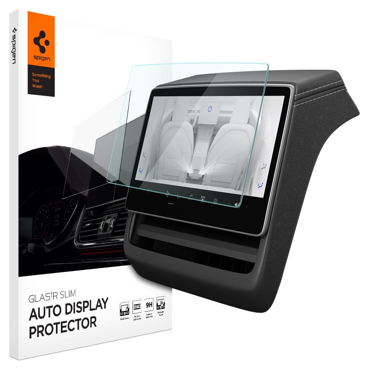 Tempered Glass Screen Protector [GlasTR Slim] designed for Tesla Model 3 (2024/2025/2026), Model Y Juniper (2025/2026) 8" Rear Touchscreen - Matte/Anti Finger Print