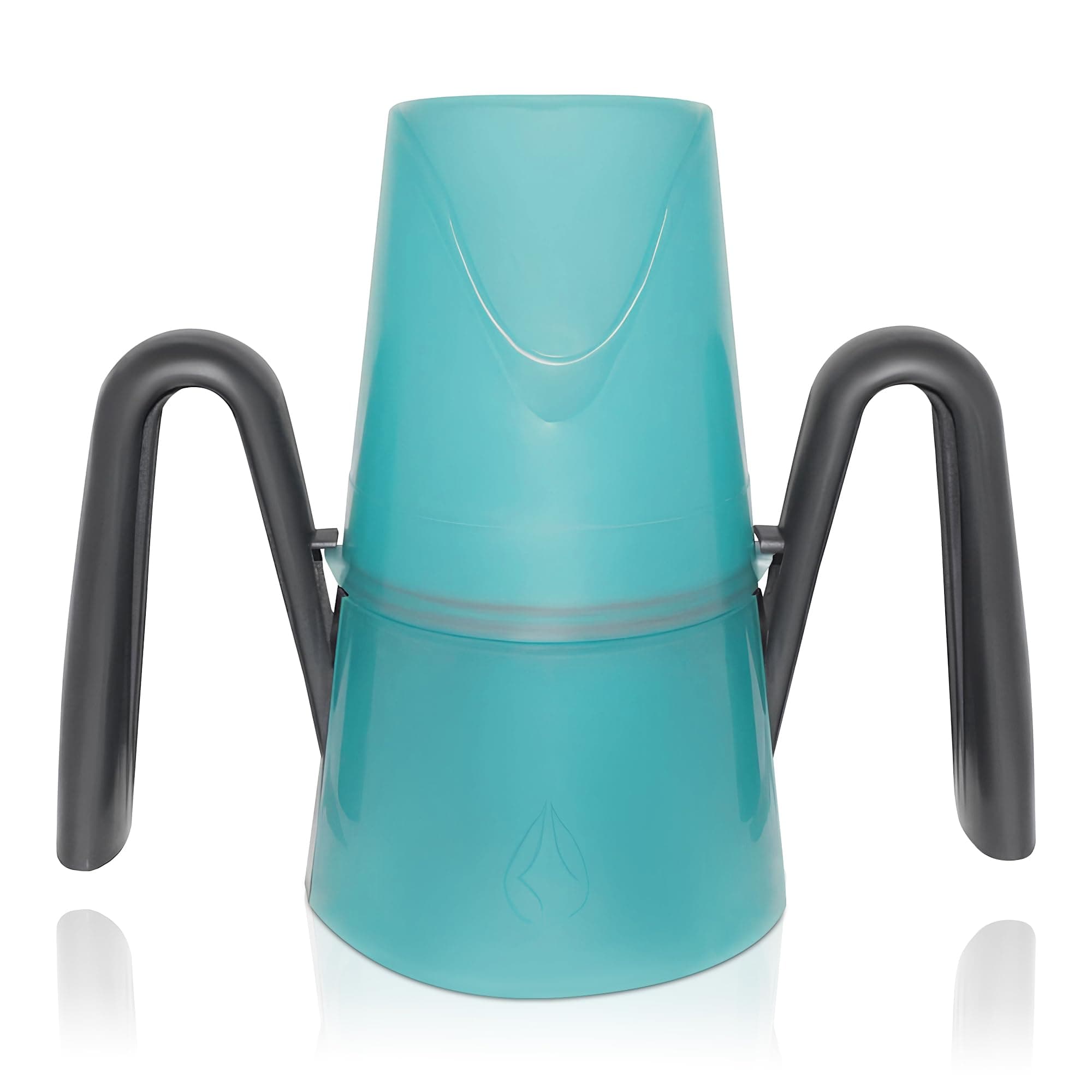 RiJe Dysphagia Regulating Drinking Cup for Difficulty Swallowing Disorders - Controlled Sips Adult Size (8oz) Cup Prevents Aspiration - 2 Handles for Secure Grip - Adjustable 3-15cc, Made in Canada