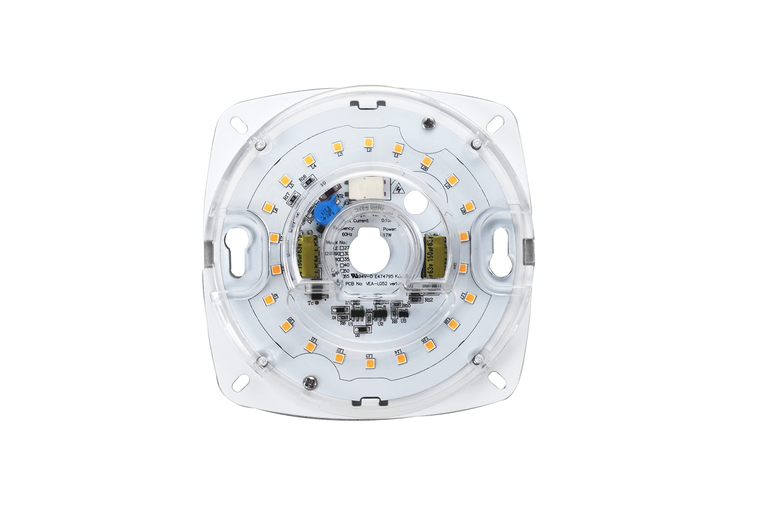 4" LED Light Engine Retrofit Kit - 5.39" Overall Size, 17W, 2700K, 1200LM, 120V, CRI90, Dimmable, UL/ES/JA8 Certified - Ideal for Ceiling Flush Lights, Ceiling Fans, Pendants & Garden Light