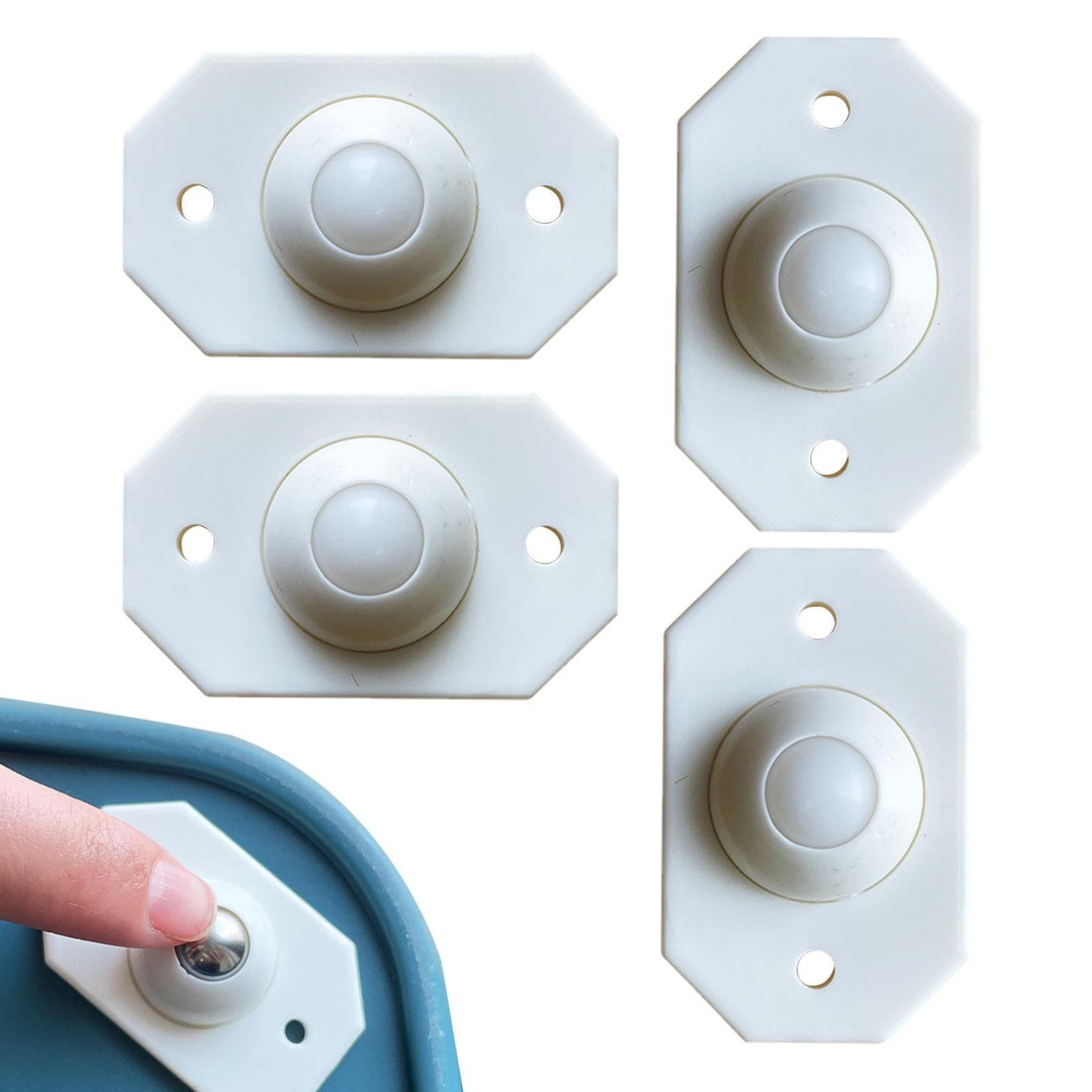 Mini Caster Wheels | Stainless Steel Paste Small Wheels | Self Adhesive Wheels Mini Wheels Caster for Box Bottom Storage Rack DIY Toy Car Bin