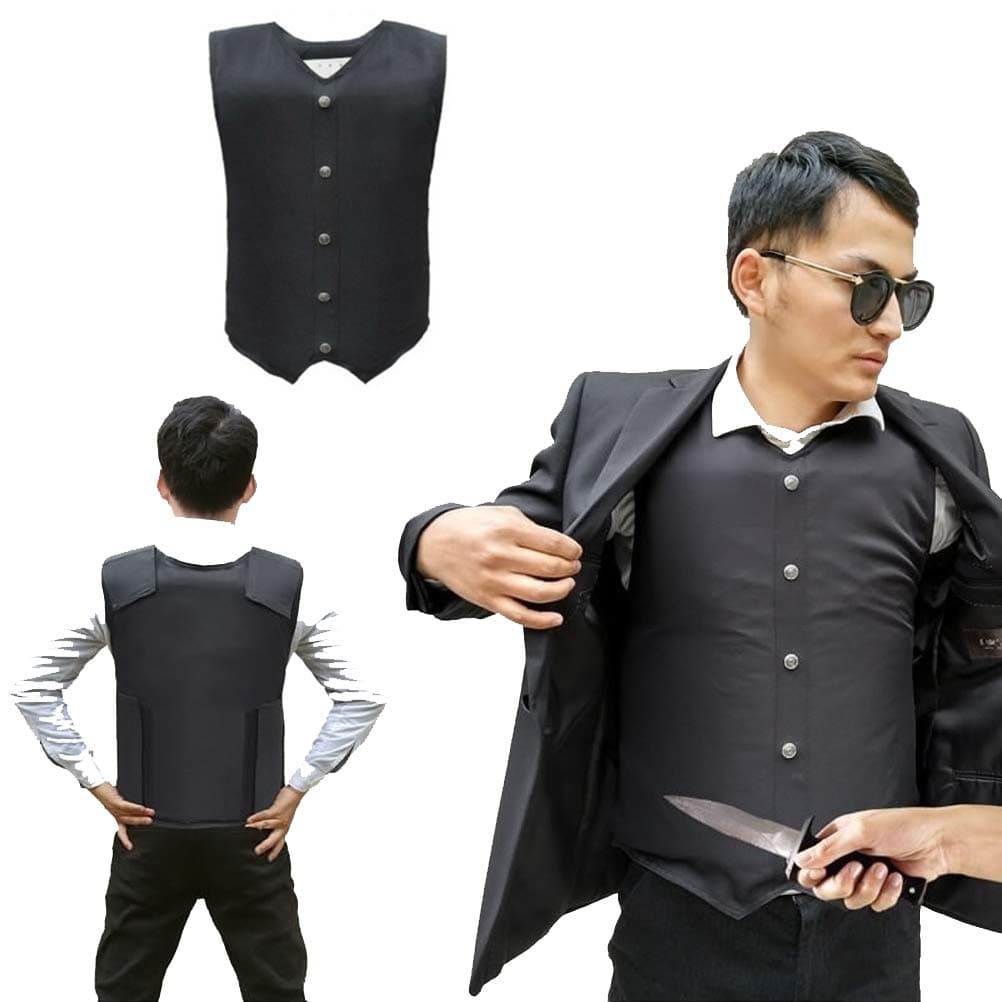 40 Layer PE Stab-resistant Vest Men Invisible Security Protective Vest Black