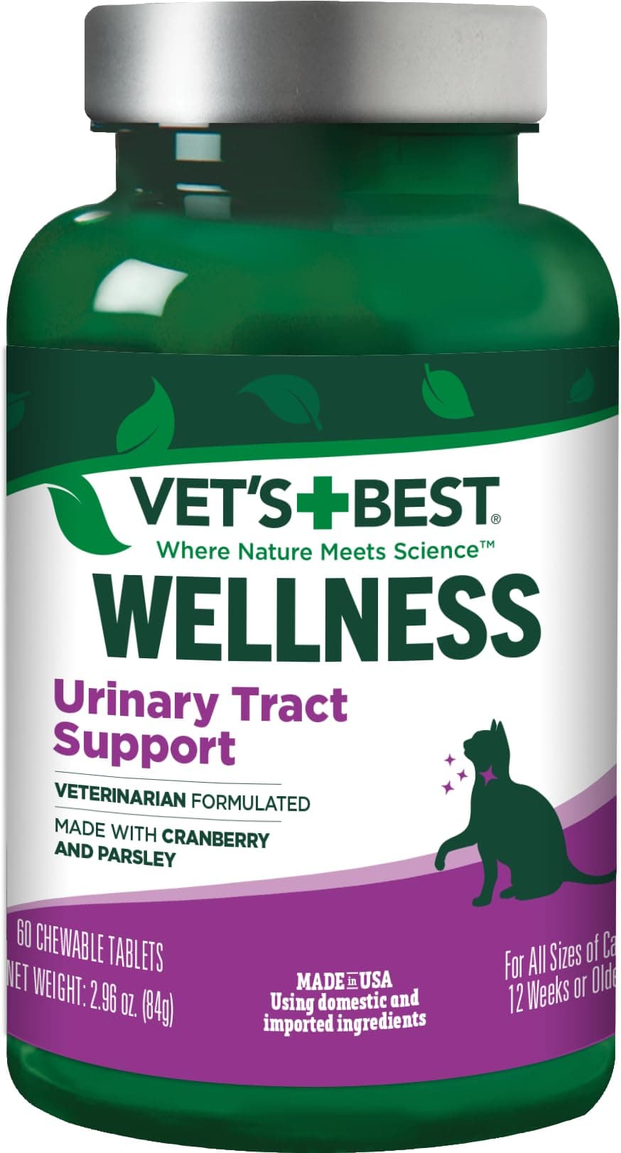 Vet's Best Cat Urinary Supplement, Urinary Tract Support Chewable for Cats, Supports A Healthy Urinary Tract in Cats, 60 Chewable Tablets