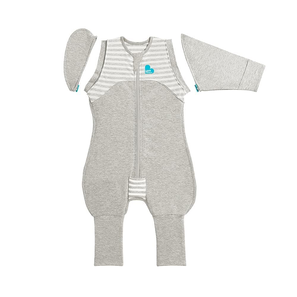 Love To Dream™ Swaddle UP™ Transition Suit, Medium 6-8.5 kg - Grey | Snug Fit with Zip-Off Wings | 1.0 TOG Ideal for Spring & Summer (20–24°C) | Machine Washable Bamboo & Double Zip