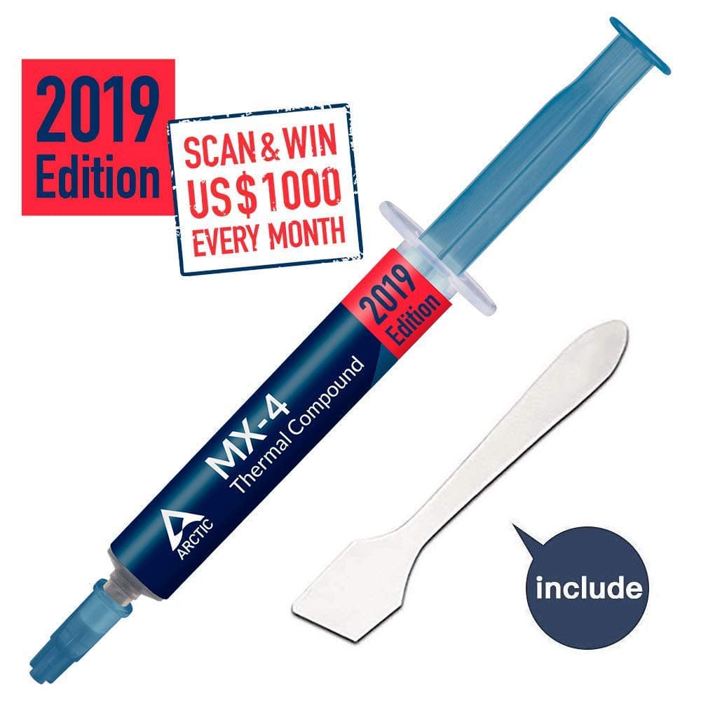 Arctic MX-4 Thermal Compound Paste for Coolers, Based High Performance, Composed of Carbon Micro-Particles, Heatsink Paste with Tool (4 Grams)