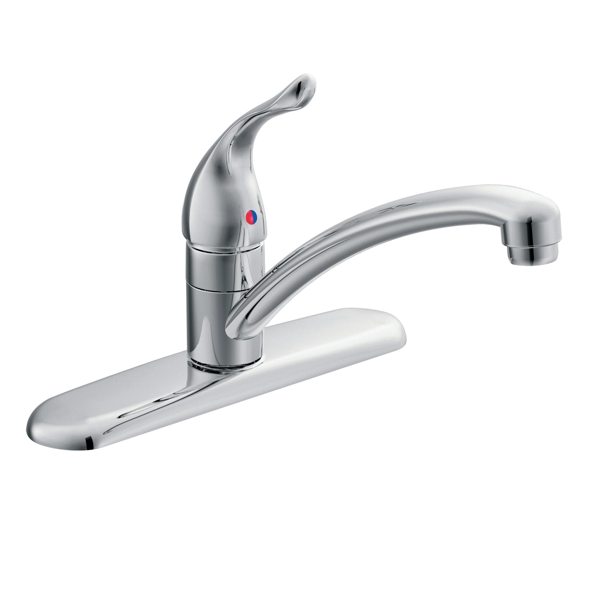 Chateau Chrome One-Handle Low Arc Kitchen Faucet for 3-Hole Sinks, 7425