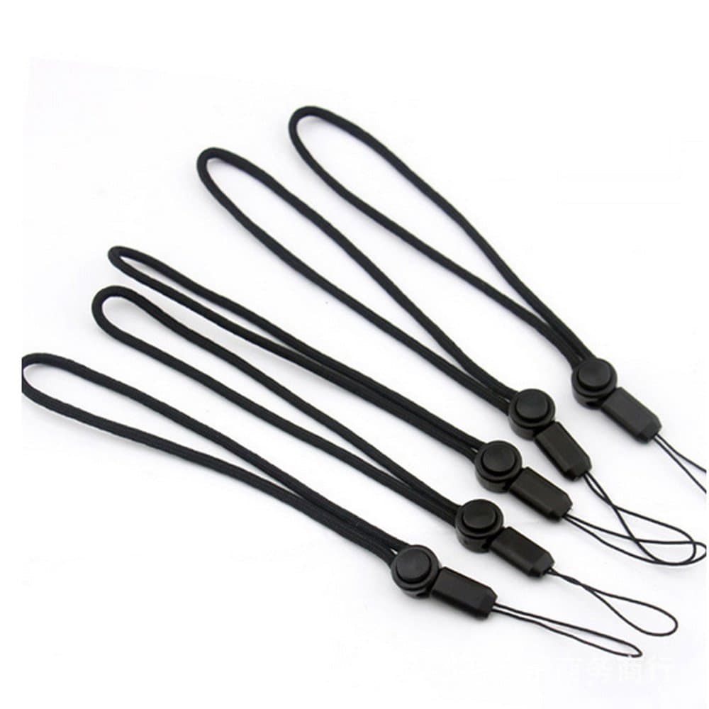 YOUOWO 5 Pack Nylon Lanyards Adjustable length,For USB Flash Drive Cell Phone Key ipod Mp3 Mp4 ID Card Badge and Other Small Electronic Devices (Black)