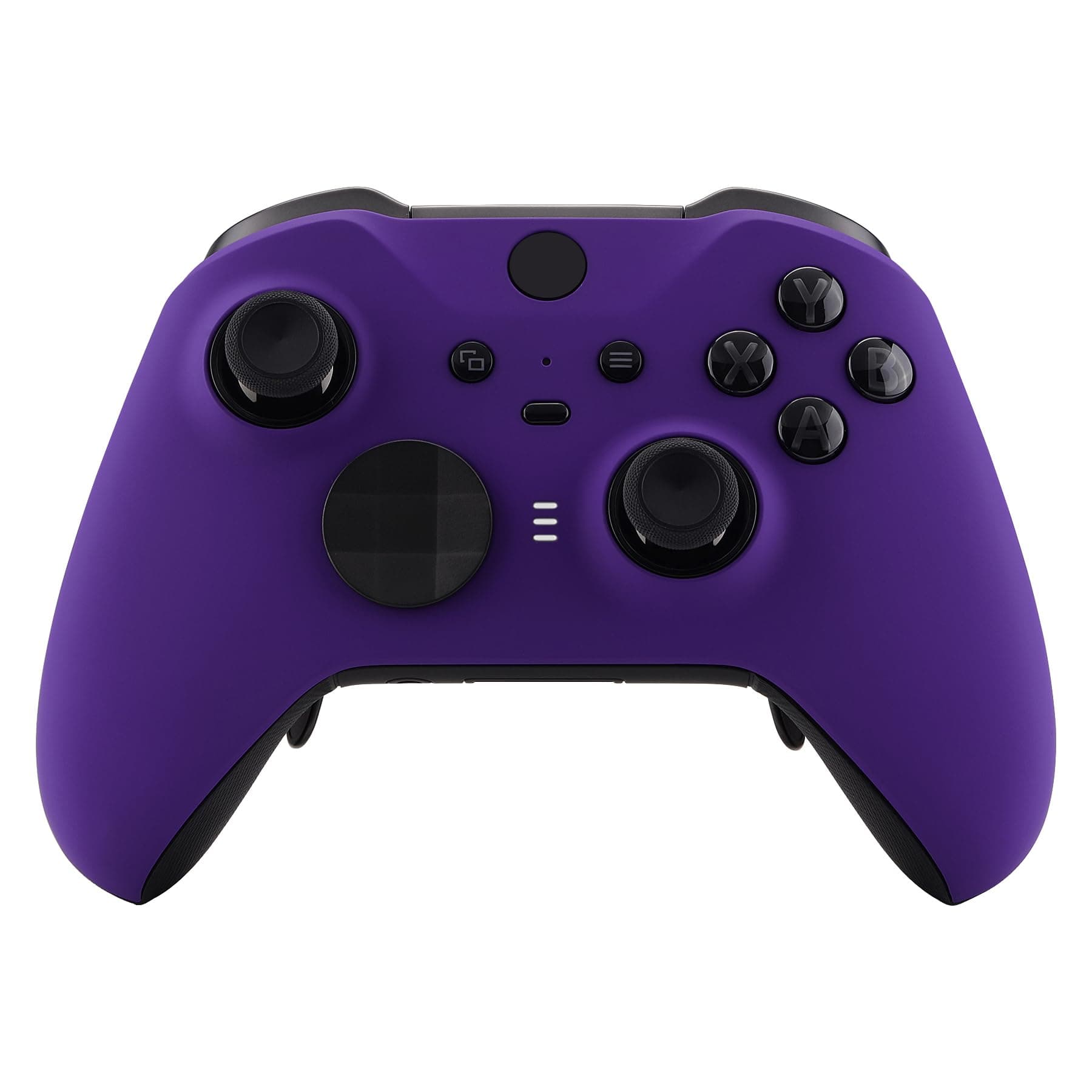 eXtremeRate Purple Grip Faceplate Cover, Soft Touch Front Housing Shell Case DIY Replacement Parts for Xbox One Elite Series 2 Game Controller (Model 1797) - Thumbstick Accent Rings are Included