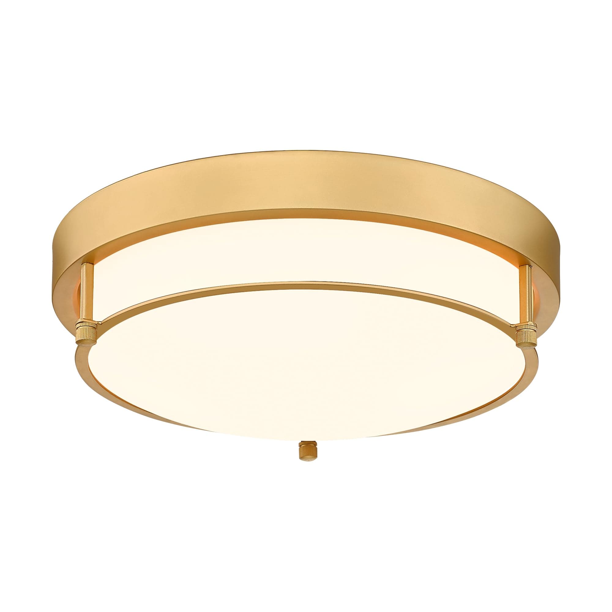Flush Mount Light Fixture, 12 inch 2-Light Modern Ceiling Light with Brass Gold Finish for Hallway Kitchen Laundry Bedroom, 4822-BB