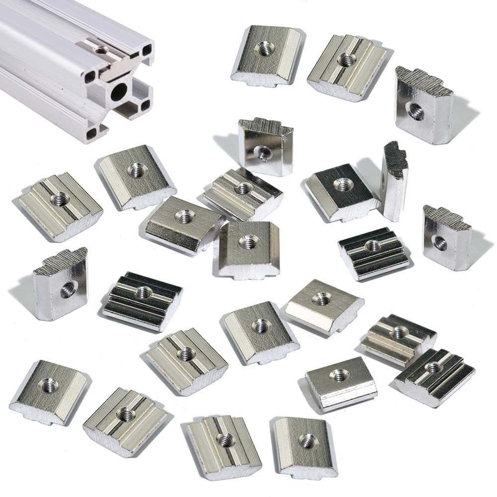 20pcs M5 Slide in T Nut Drop in Nut Roll-in T-nut for 3030 Sereis Slot 8mm Aluminum Extrusion Profile