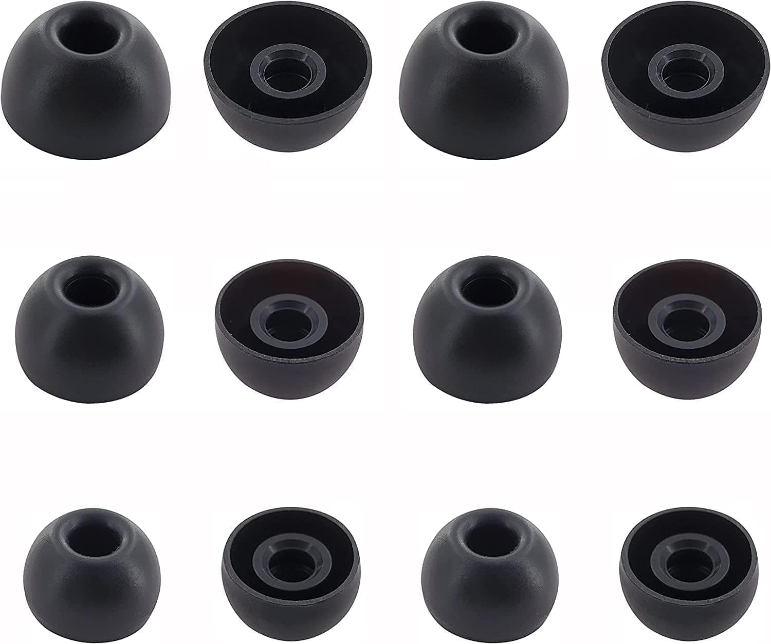 JNSA Replacement Earbuds Tips Silicone Ear Tips for JBL Tune 230NC TWS/Tune 125TWS /Tune 130NC TWS/Vibe 200TWS / Free X,Fit in Case, Buds Tips,6 Pairs S/M/L 3 Size,Black713