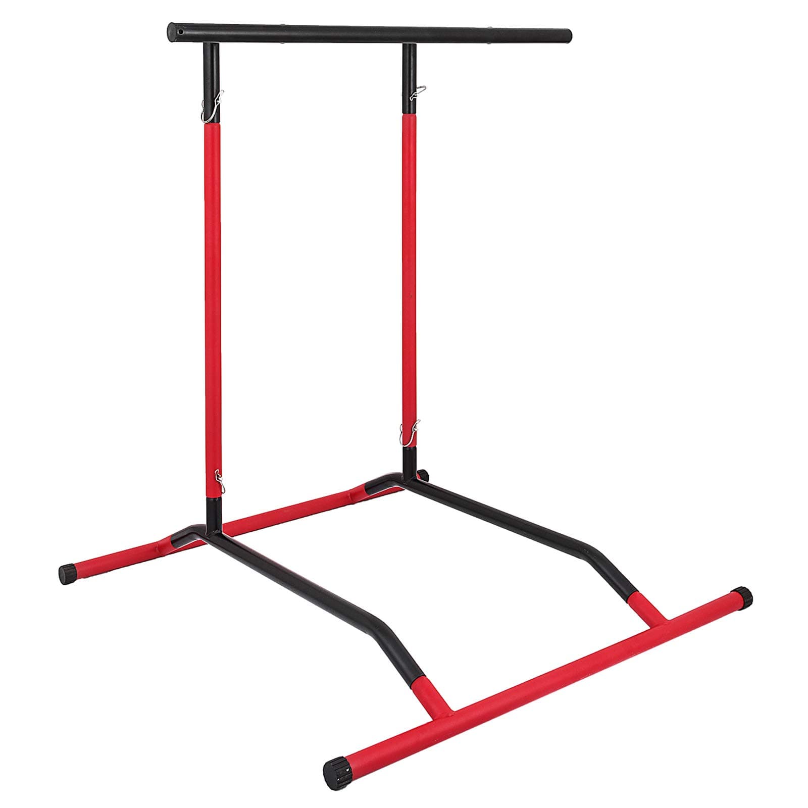 LOVSHARE Dip Pull Up Station Adjustable Power Tower Dip Station Multi Function Pull Up Dip Bar Tower Portable Dip Stand Power Tower Pull Up Bar for Home Gym Strength Training Dip Stands,Red & Black