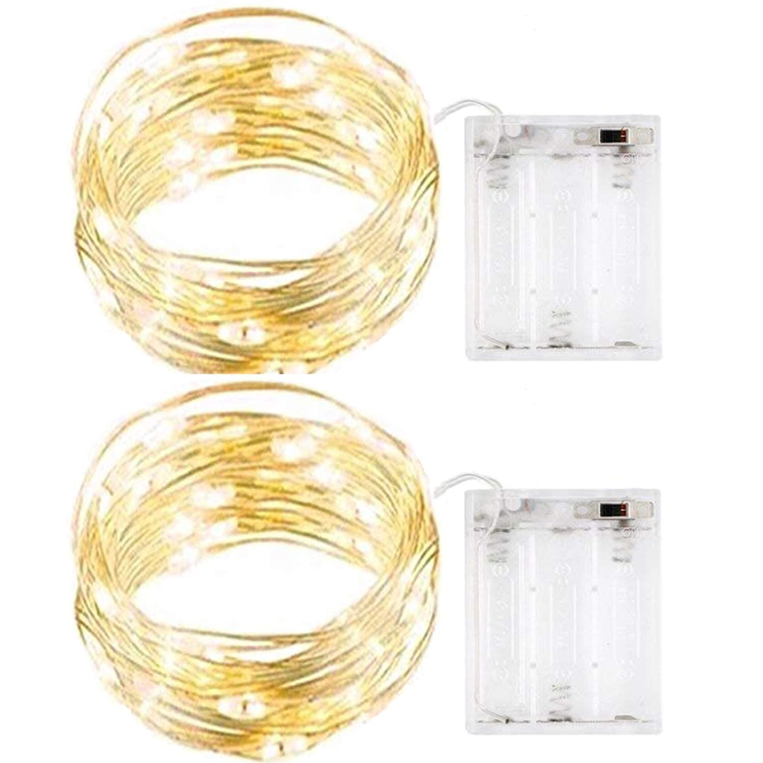 STRMASCHAINBattery Operated String Lights,InteTech [2 Pack] 5m 50 LEDs Fairy Lights Decoration Indoor Use