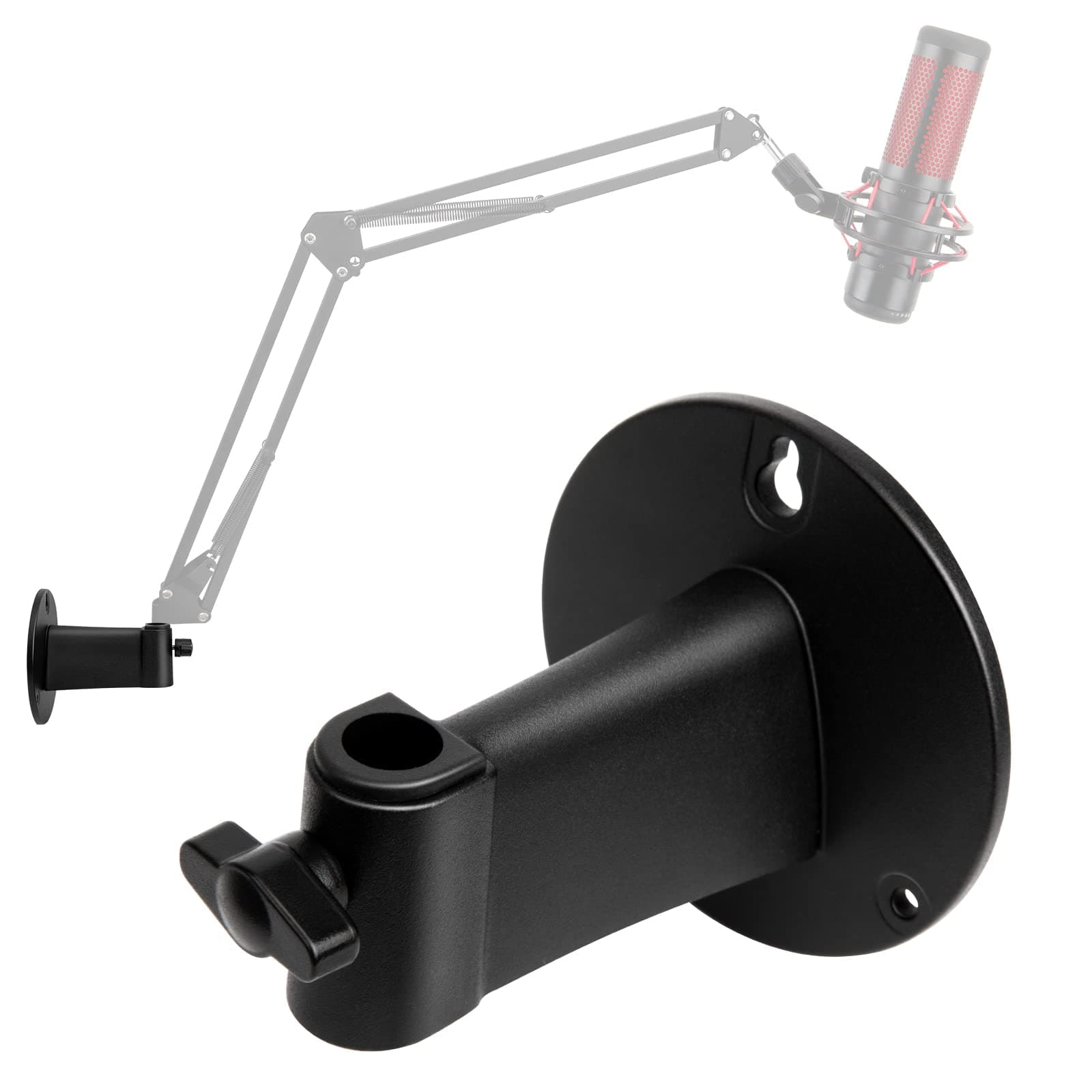 Microphone Wall Mount Boom Arm - Microphone Wall Mount for Mic holderï¼Å’Horizontal Mounting Wallï¼Å’Space Saving Desktop Metal Mic Stand Clamp by SUNMON