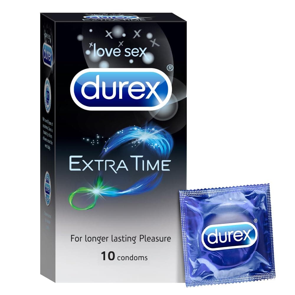 Extra Time Condoms for Men - 10 Count | Performa Lubricant for Long Lasting Climax Delay | Suitable for use with lubes & toys