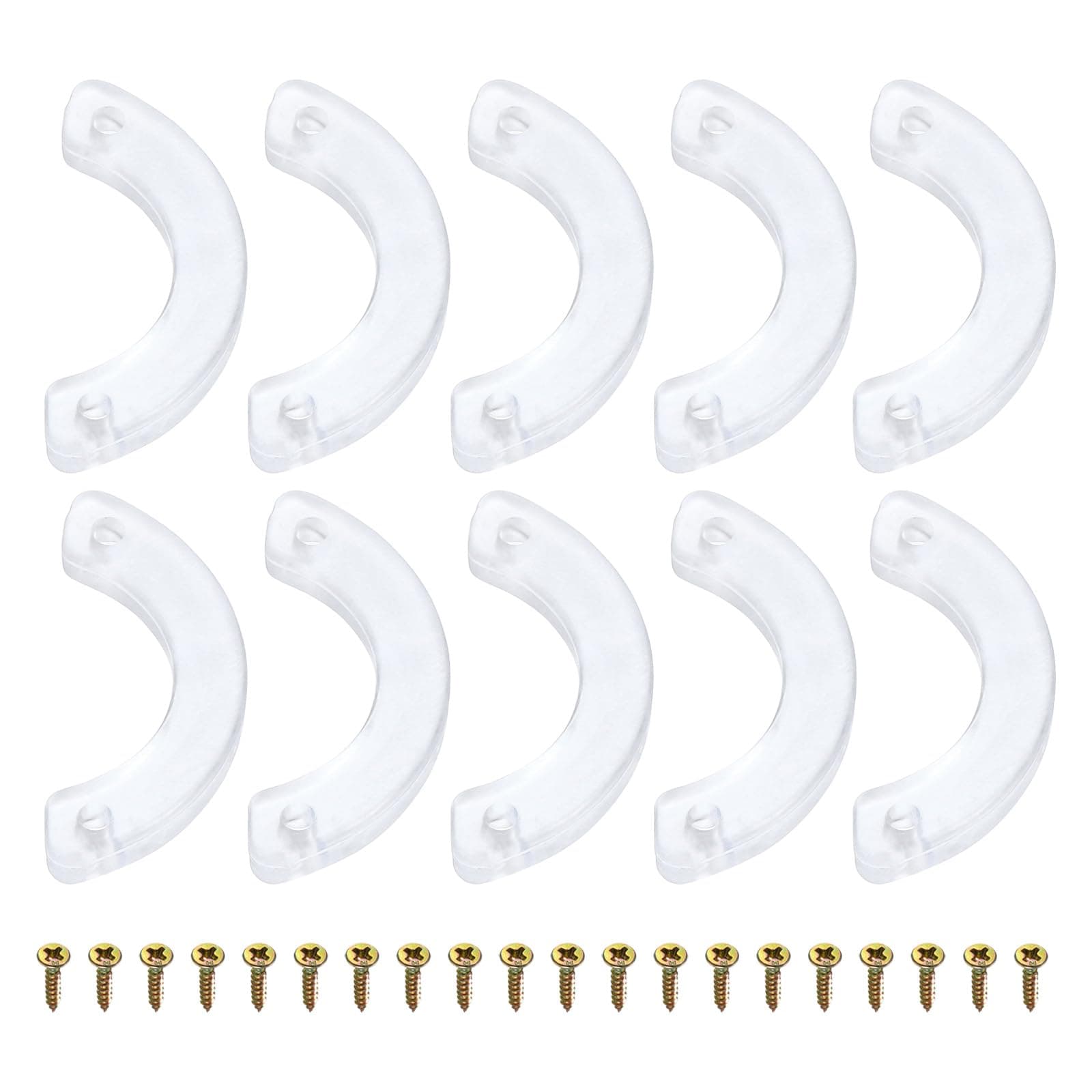 sourcing map Drawer Stops, 40Pcs - PVC Plastic Drawer Stoppers, Clear Semi-Curved Dresser Anti-Slip Stopper with Screws for Furniture Chest Bottom Repair Tool