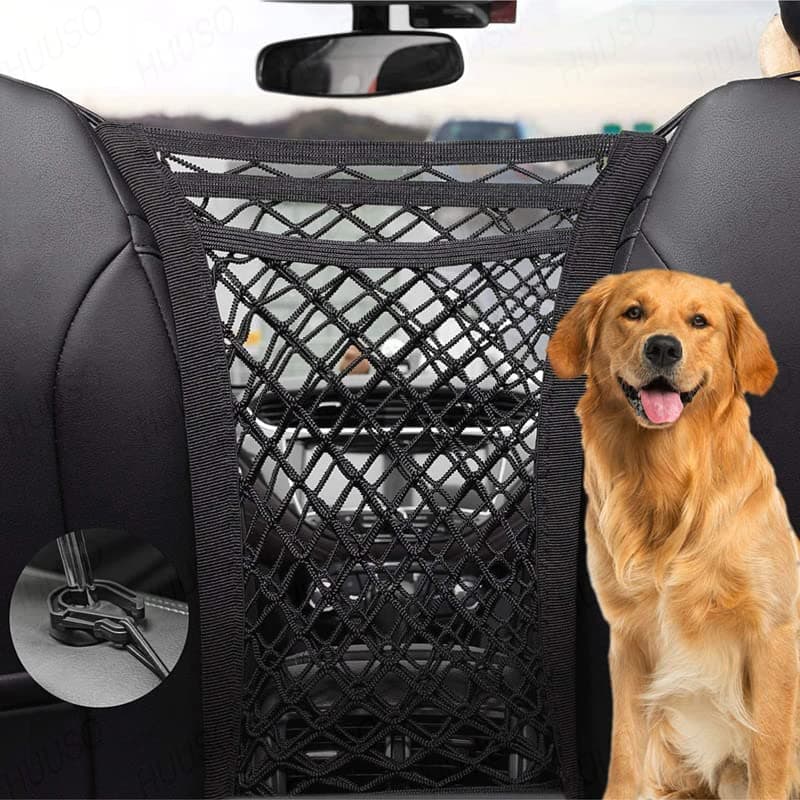 Dog Car Net Barrier, 3 Layer Black Multi-Side Elastic Pet Car Net, Car Storage Organizer for Driving Safely Compatible with Ford Ecosport (Type-I) 2013-2019
