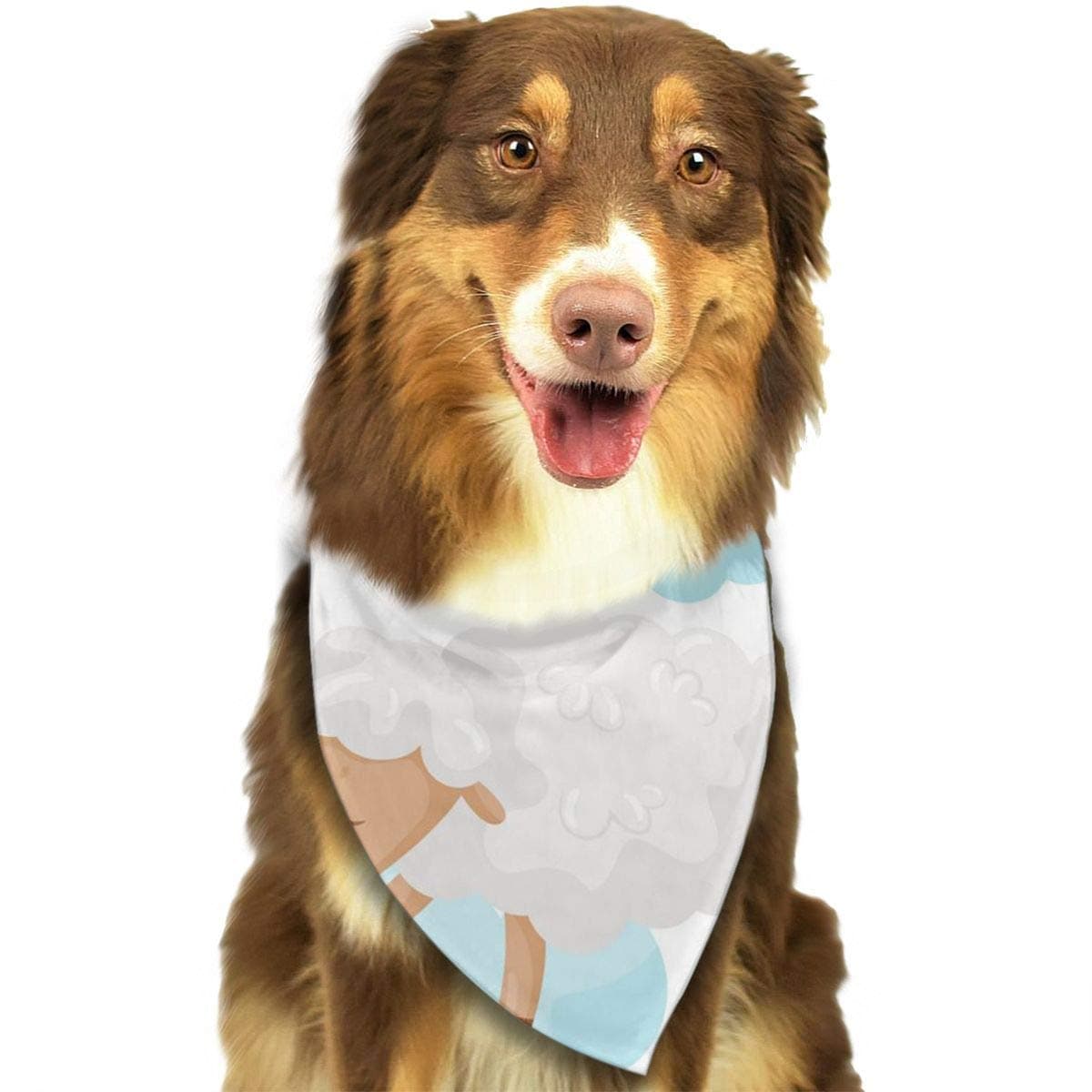 Cute Little Sheep Sleeping On A Cloud Lovely Customized Dog Cat Kerchief Neckerchief Set Suitable For Small To Big Dog Cats