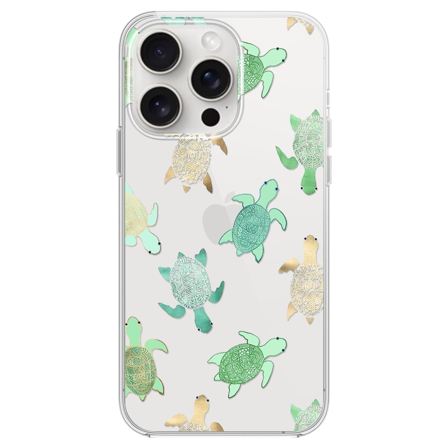 FancyCase for iPhone 15 Pro Case (6.1inch)-Cool Turtle Design Ocean Animal Beach Pattern Flexible TPU Protective Clear Case Compatible with iPhone 15 Pro (Turtle Style)