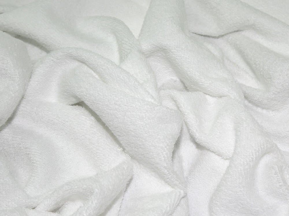 60" wide Cotton Loop Double Sided Towelling Fabric White - per metre