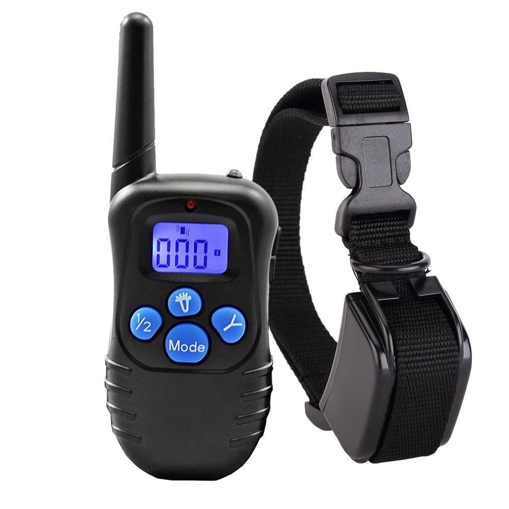 Flytaker Dog Training Collar with Remote Waterproof LCD Screen Shock Collar Beep/Vibration/Shock Puppy Martingale Collars 330 Yards with Adjustable Nylon Fits for All Dogs