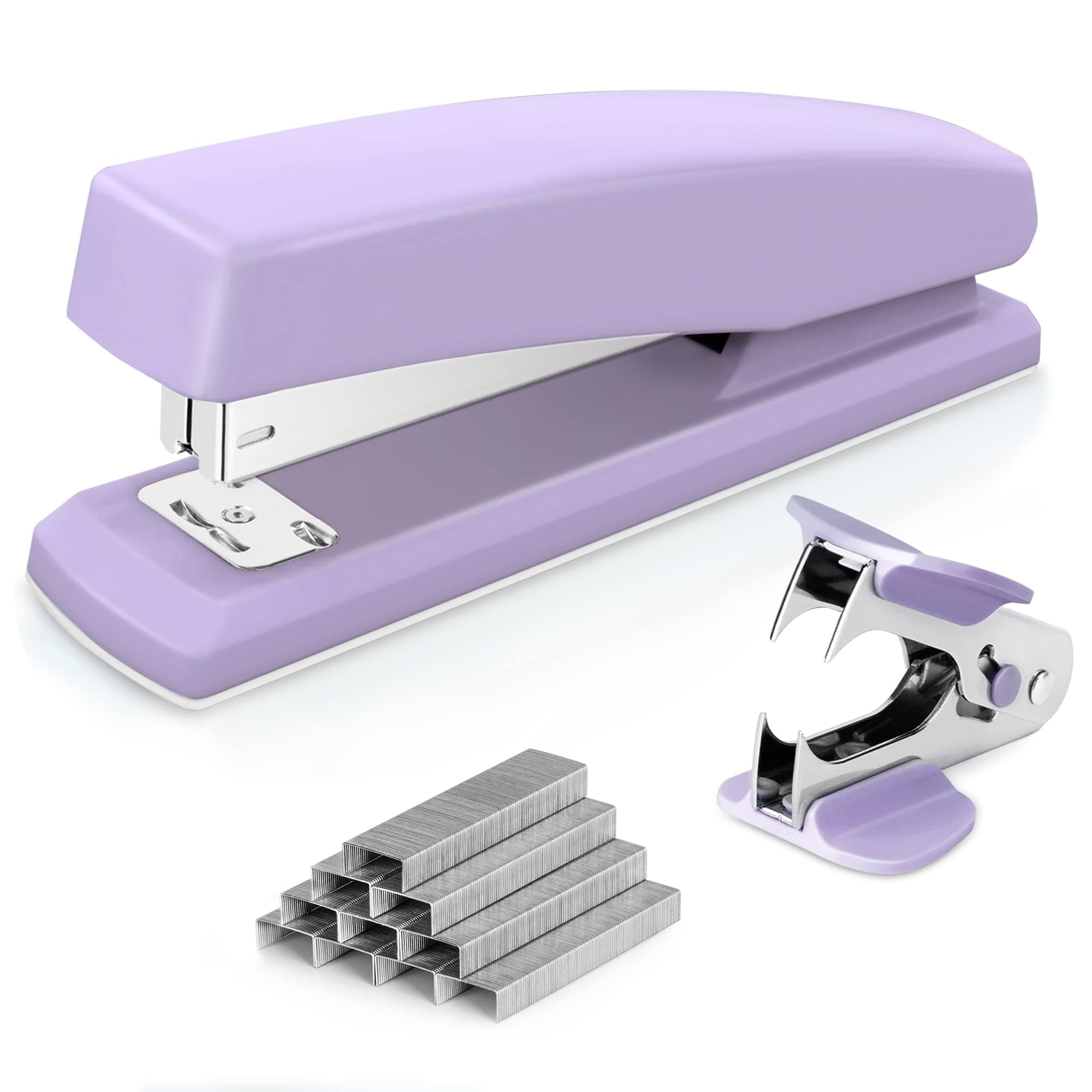 Deli Stapler, Desktop Stapler, Office Staplers, 25 Sheet Capacity, Includes 1000 Staples and Staple Remover, Purple