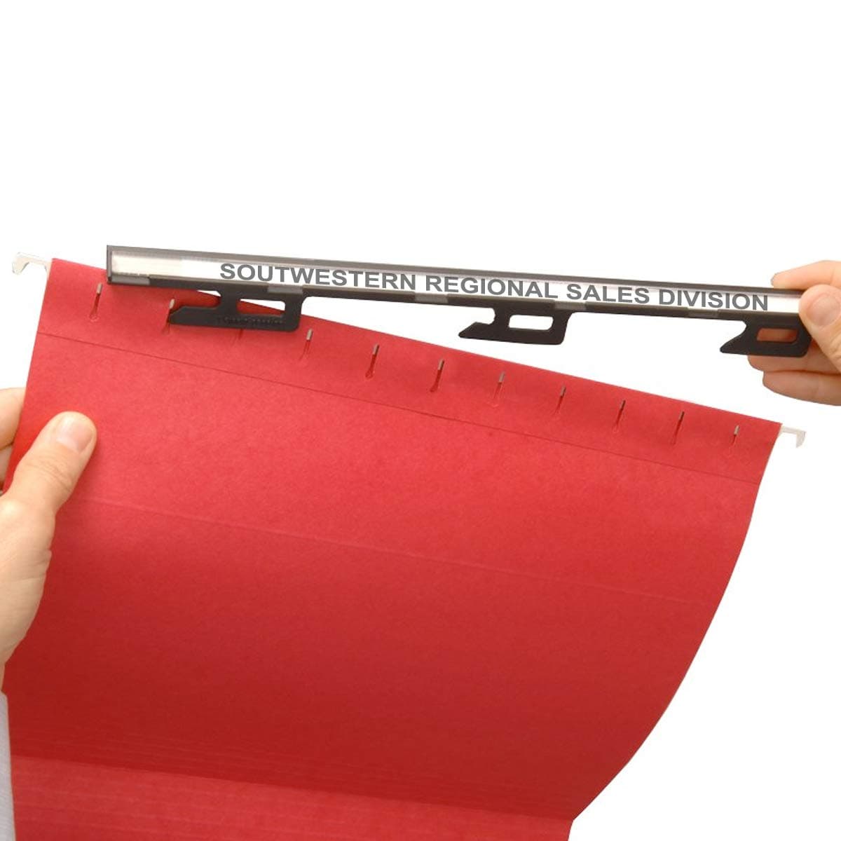 Ultimate Office MagniFile Insertable Hanging File Folder Tabs. Indexes That Double The Size of Your File Titles to Find Files Fast! (Set of 10), Black