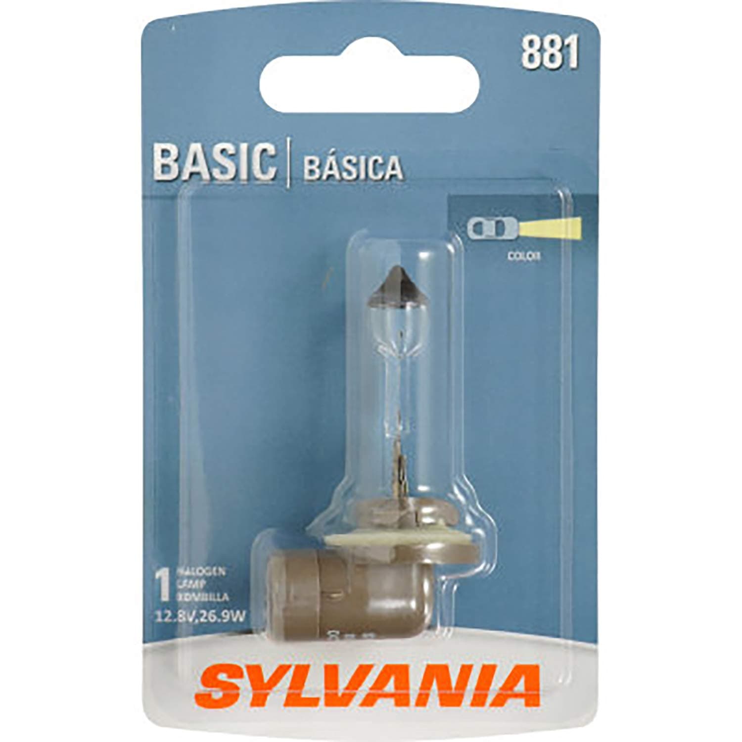 SYLVANIA - 881 Basic - Halogen Light Bulb for Fog, Cornering, and Daytime Running Lights (Contains 1 Bulb)