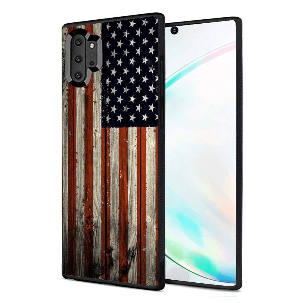 Case for Samsung Galaxy Note 10 Plus American Flag Case Hard PC Black Cover Case Waterproof Shockproof Durable Protective Case