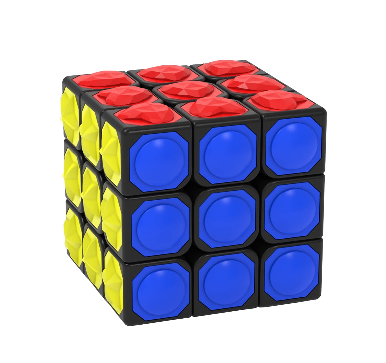 3x3 Speed Cube Black 3x3x3 Magic Speed Cube Puzzles Black Toys Tactile Cube Special Puzzle Touch Twist Patch Visually Impaired Cube Toys for Kids and Adult