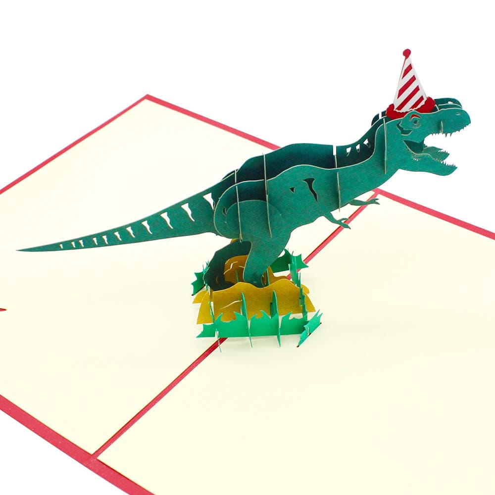 Dylan-EU 3D Dinosaur Pop Up Birthday Card with Envelope Jurassic Theme Greeting Card Surprise Blessing Card Funny Birthday Gift for Child or Adult - 20 x 15 cm