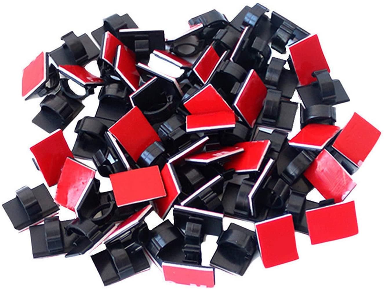 Adhesive Clips Strong Wire Holders 100 Pack Self-Adhesive Wire Clip Cable Cord Desk Management for Office Home and Car