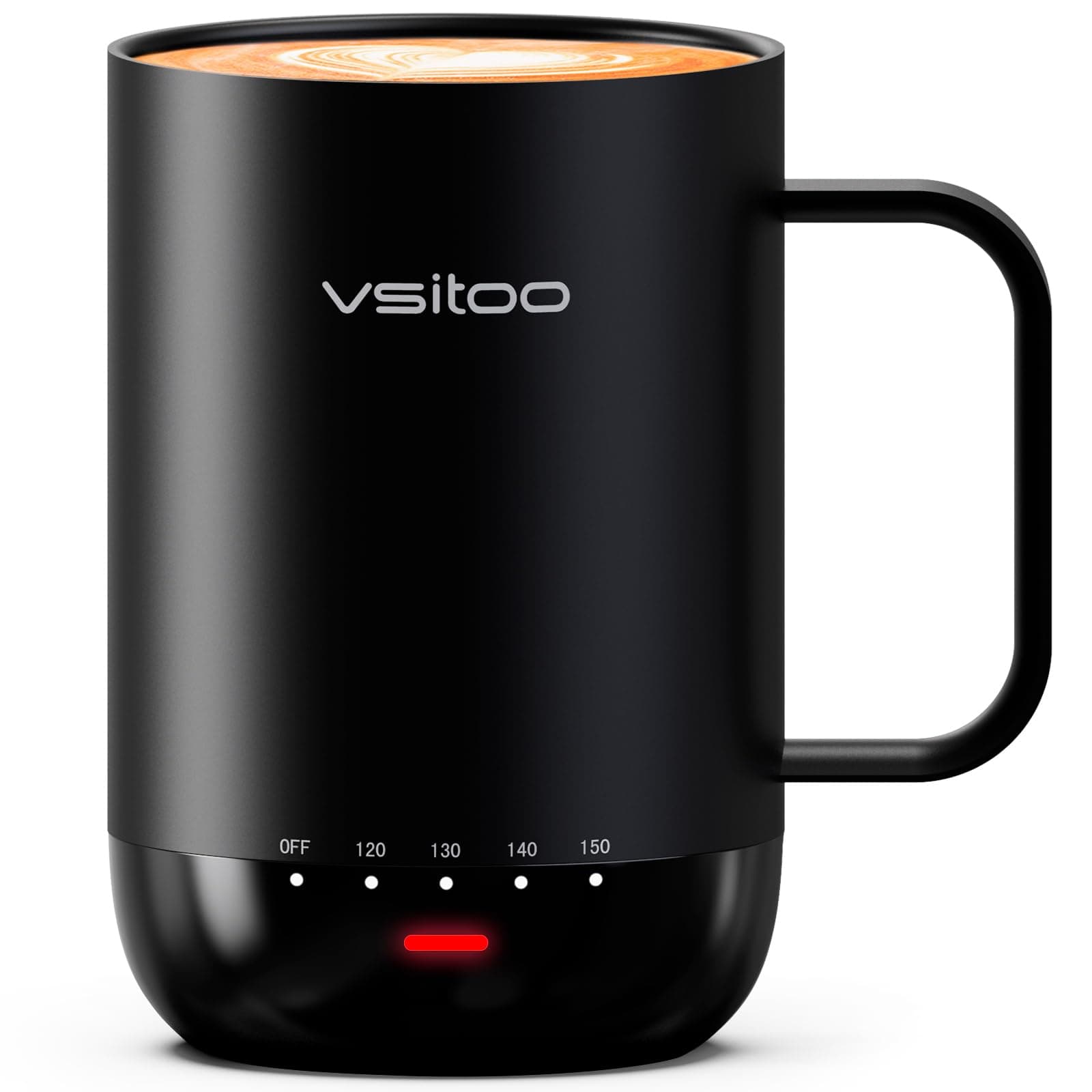 VSITOO S3 Pro Temperature Control Smart Mug with Lid, Coffee Mug Warmer with Mug for Desk Home Office, App Controlled Heated Coffee Cup, Self Heating Coffee Mug 14 oz, Electric Mug - Improved Design