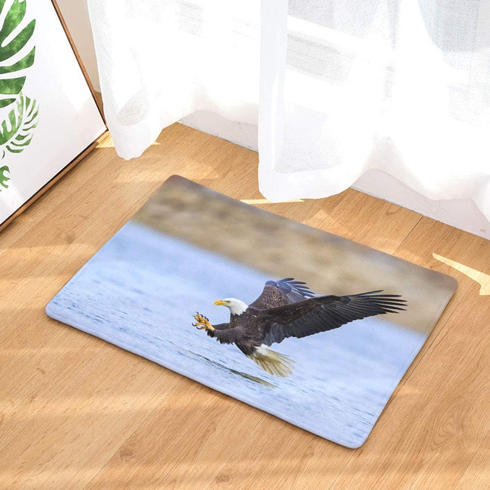 Baisheng Heroic Eagle Spreading Wings Series Pattern Non-Slip Bath Mat/Kitchen Rug/Bedroom Mat Water-Absorbing Quick-Drying (Eagle 5-15.7x23.6inch /40x60cm)